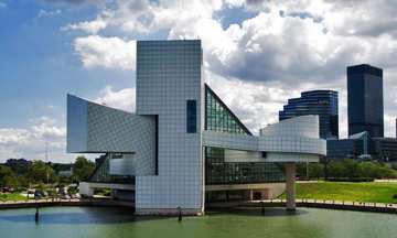 This photo of the Rock 'n Roll Hall of Fame in Cleveland, Ohio was taken by Cleveland photographer Anna Hunter.